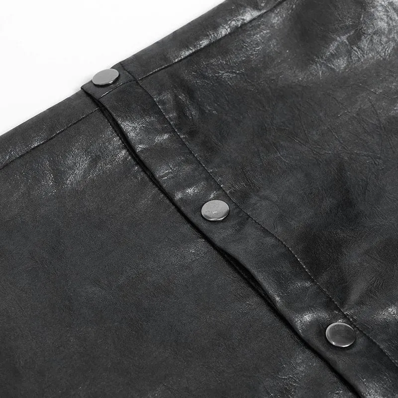 Herren Punk Riemchenhose mit großen Taschen und Ketten