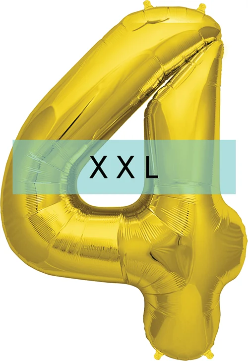 Zahlen Ballon 4 XXL Gold