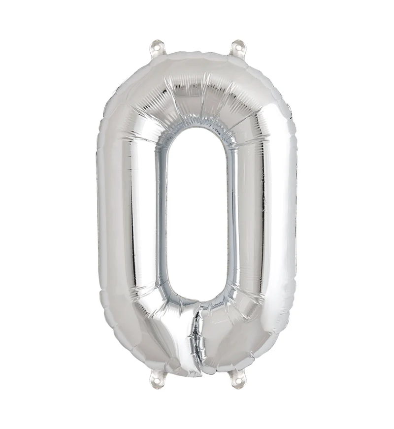 Zahlen Ballon 0 Silber