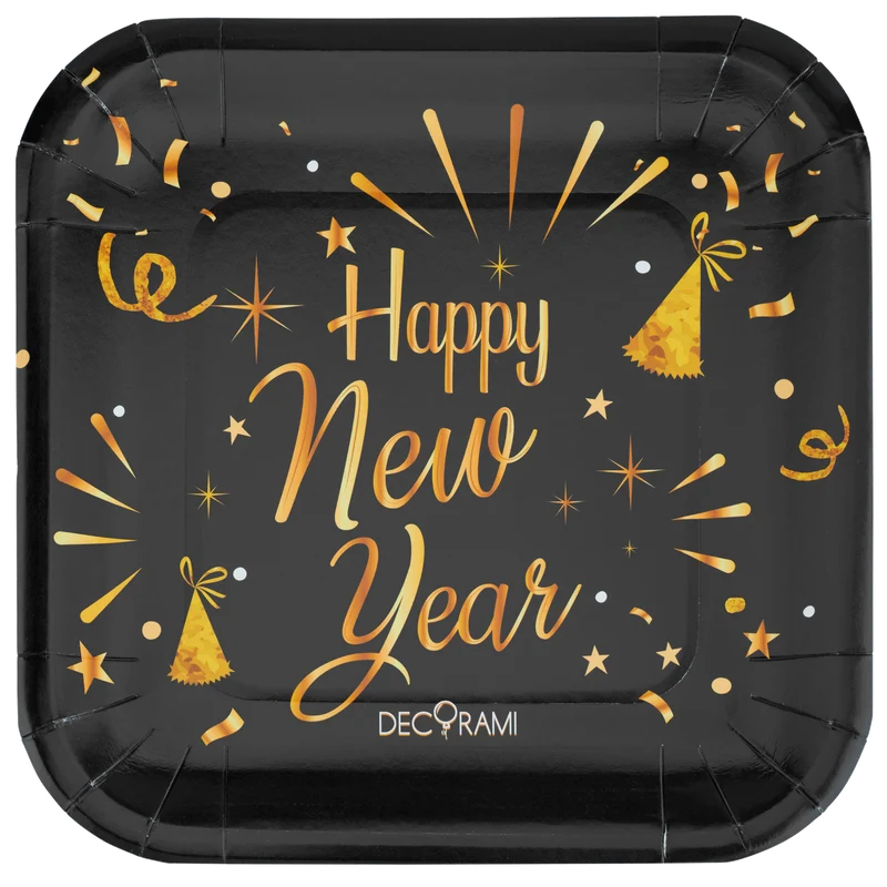 Pappteller "Happy New Year" Ø 23cm 6 Stk.