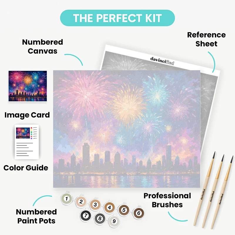 Skyline Fireworks Spectacle - Paint by Numbers Kit