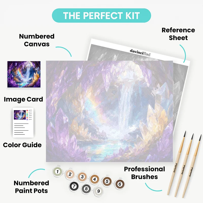 Rainbow Crystal Cavern - Paint by Numbers Kit