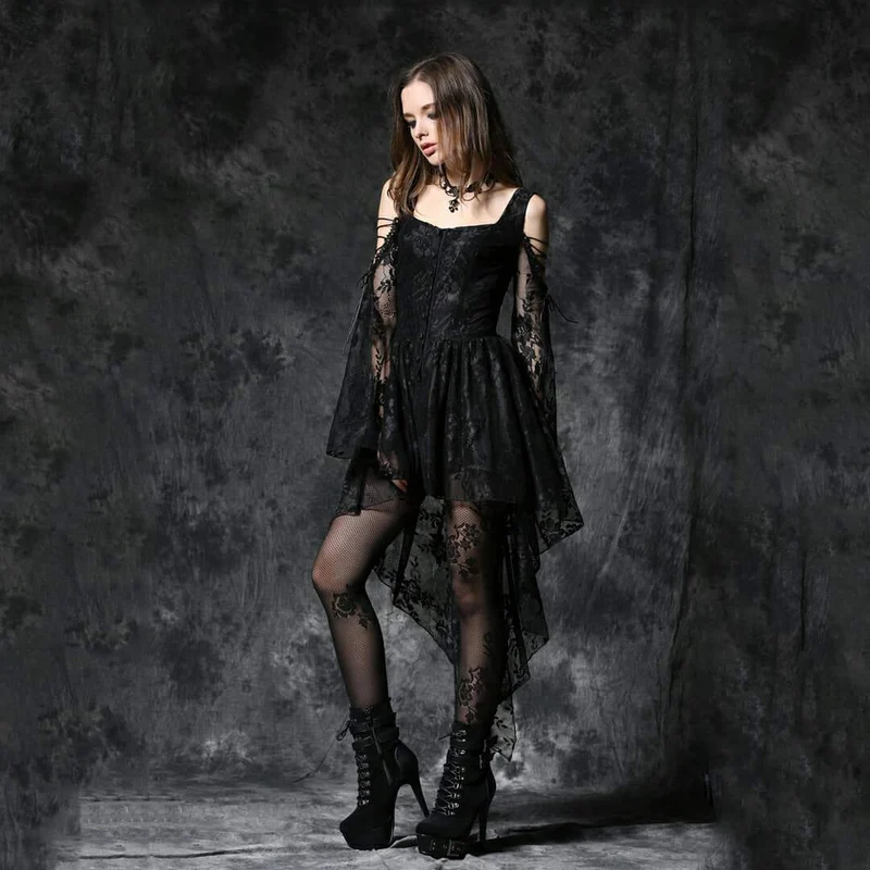 Frauen Lace Overlay Little Black Dress