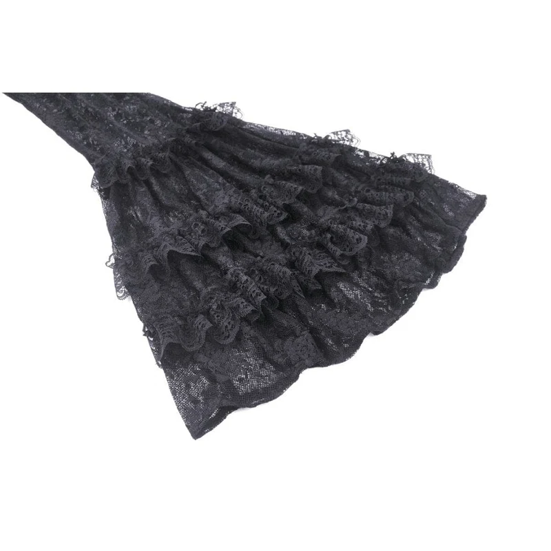 Ausgestellte Gothic-Leggings mit Spitzenspleiß für Damen