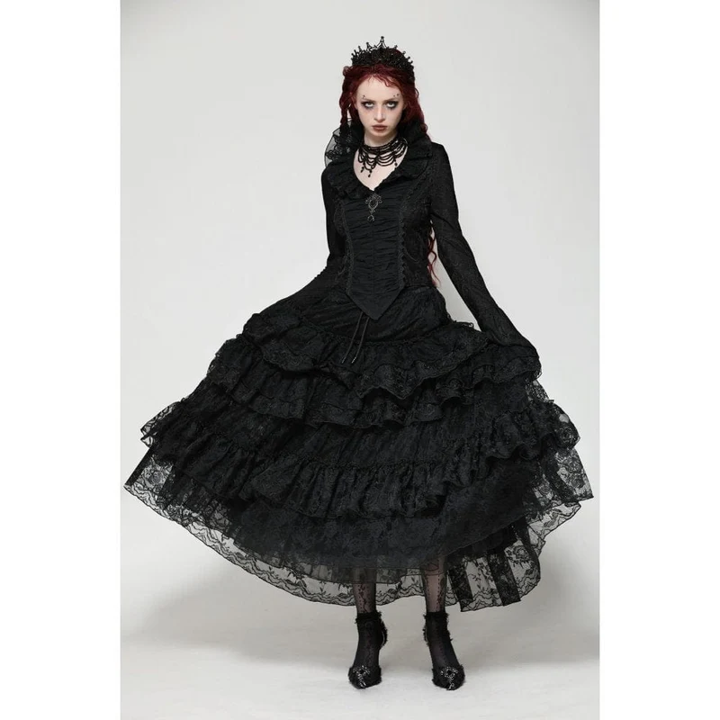 Gothic Mesh Diamond Langarmshirt für Damen