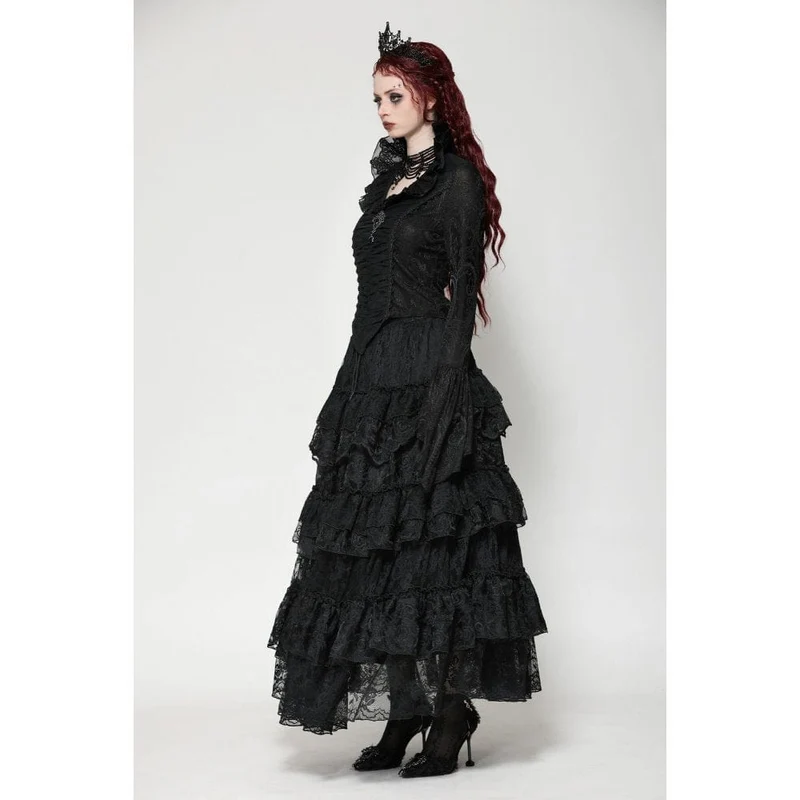 Gothic Mesh Diamond Langarmshirt für Damen