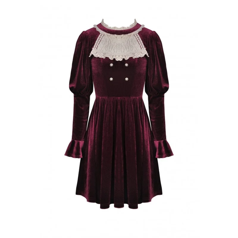 Vintage-Samtkleid für Damen, ideal für Kostümpartys und Abschlussfeiern