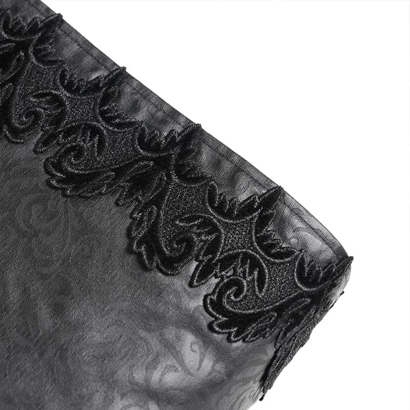 Gothic-Mantel mit Häkelmuster und Glockenärmeln für Herren mit Blumenmuster