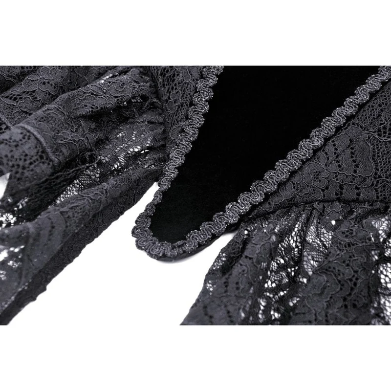 Damen-Bustier aus Samt mit Gothic-Blumenstickerei