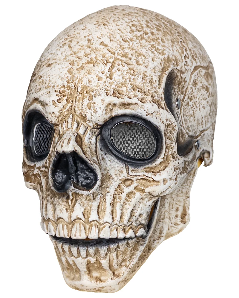 Totenschädel Skelett Maske mit beweglichem Kiefer
