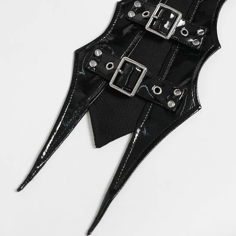 Herren Punk Schnalle Riemen Ring & Kette Krawatte Choker