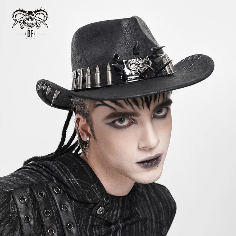 Punk Bullet Skull Rivet Hut für Herren