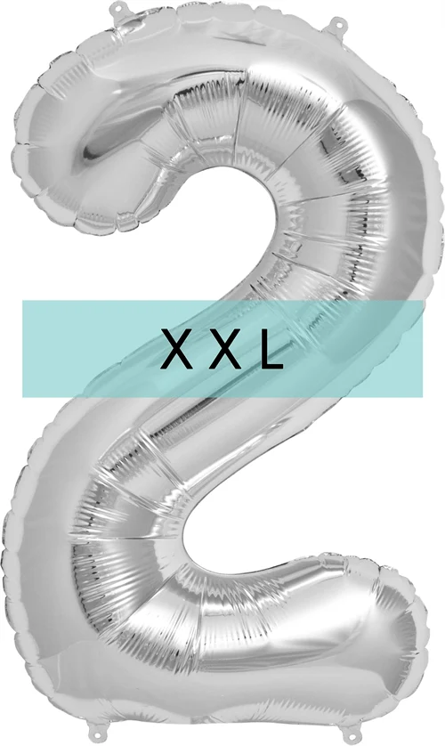 Zahlen Ballon 2 XXL Silber