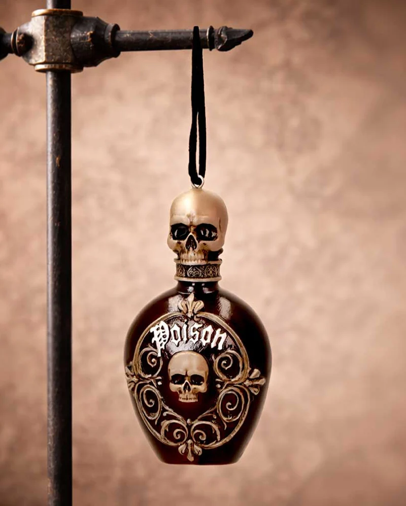 Gift Flasche mit Totenschädel Hänge Ornament 10cm