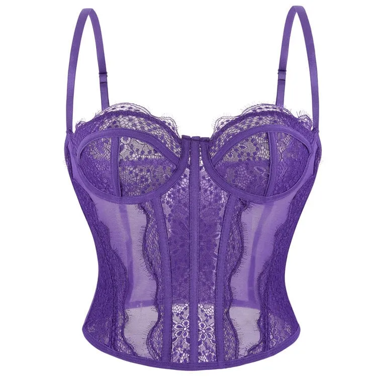 Gothic-Bustier aus einfarbiger Spitze für Damen