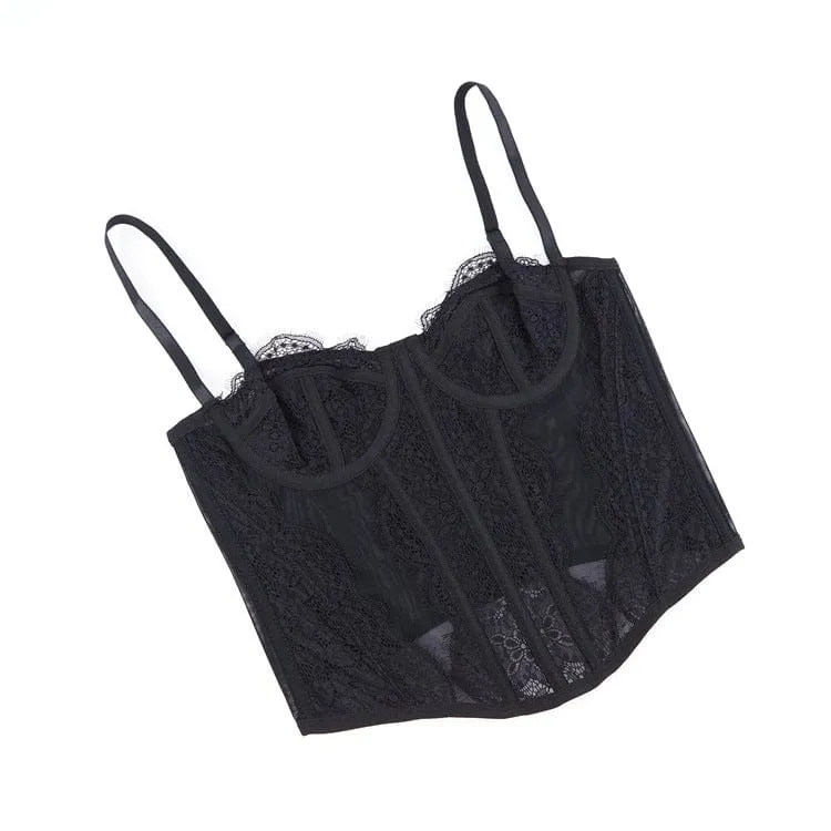Gothic-Bustier aus einfarbiger Spitze für Damen