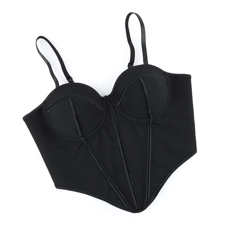 Punk-Bustier mit Schnürung in Volltonfarbe für Damen