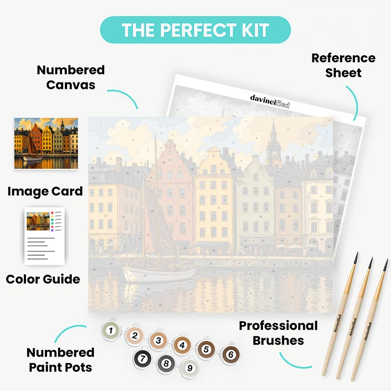 Gamla Stan Harbor - Paint by Numbers Kit