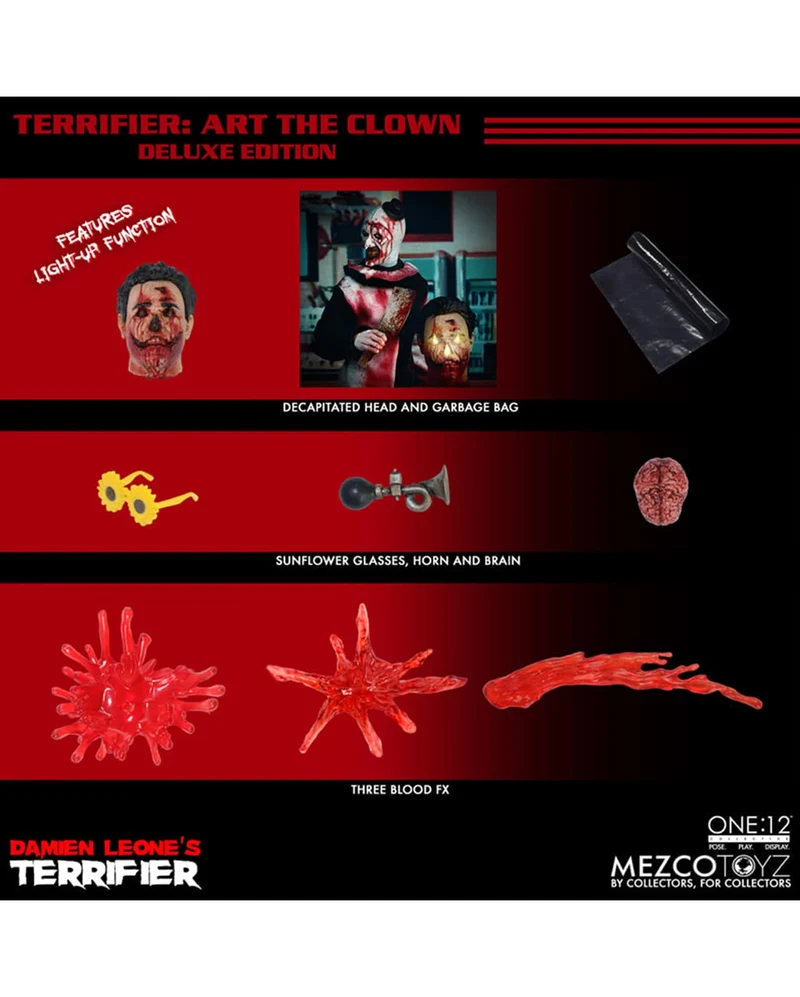 Mezco Terrifier One: 12 Collective Deluxe Art The Clown Figure 18cm