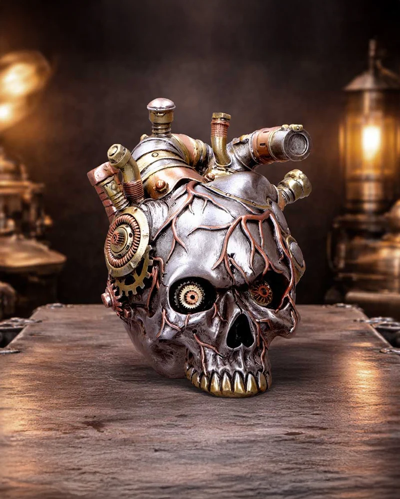 Cardiac Cranium Steampunk Totenschädel 17,5cm