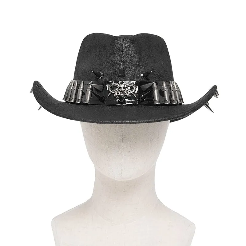 Punk Bullet Skull Nietenhut für Herren