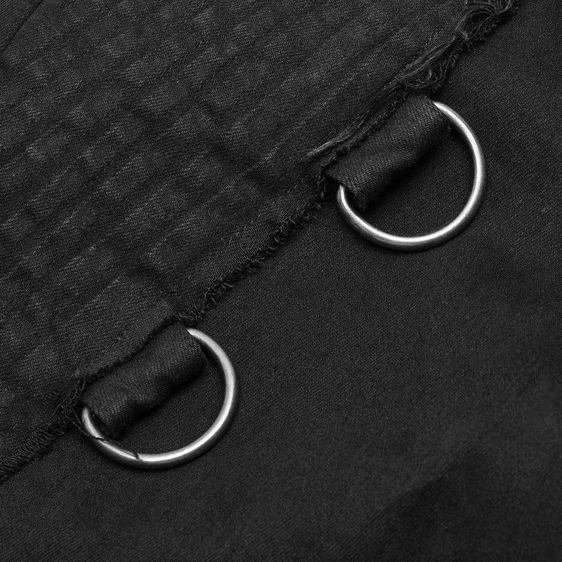 Herren Goth Ripped Straps Röhrenjeans mit Taillenkette