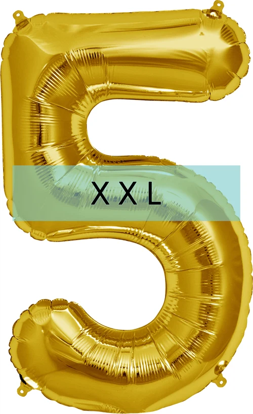 Zahlen Ballon 5 XXL Gold