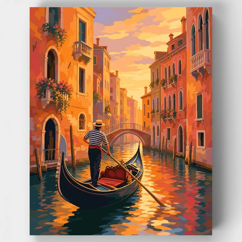 Golden Venice Gondolier - Paint by Numbers Kit