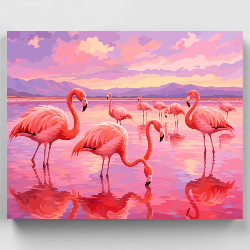 Flamingo Sunset Lagoon - Paint by Numbers Kit