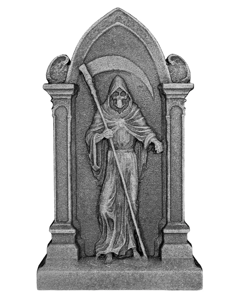 Halloween Grabstein mit Sensenmann Motiv 61cm