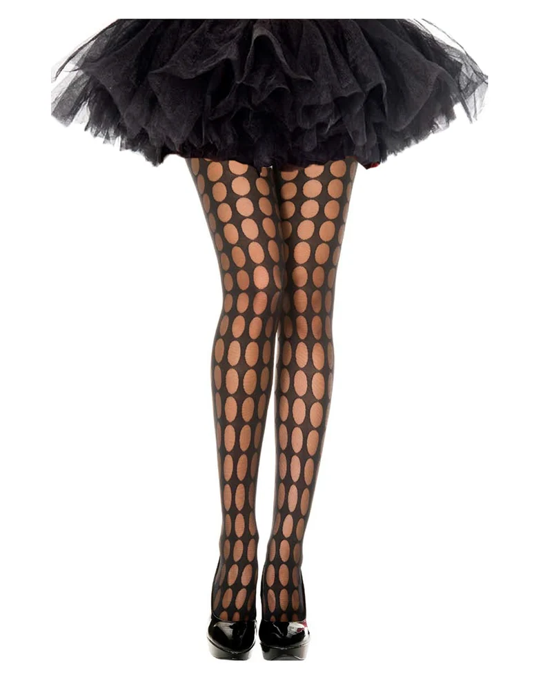 Schwarze Oval Spandex Strumpfhose