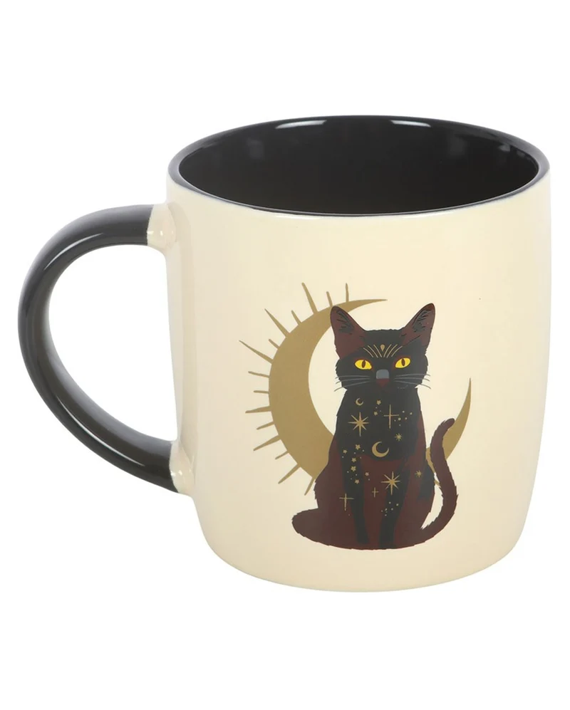 Keramik-Tasse mit sitzender Gothic Katze