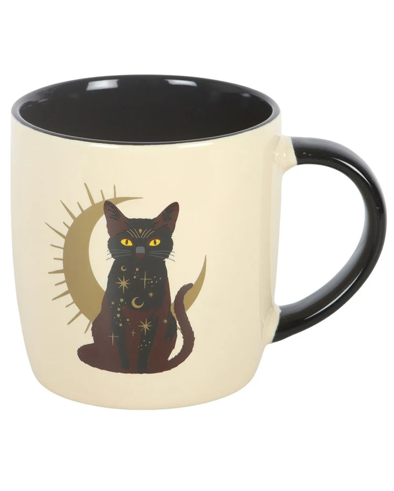 Keramik-Tasse mit sitzender Gothic Katze