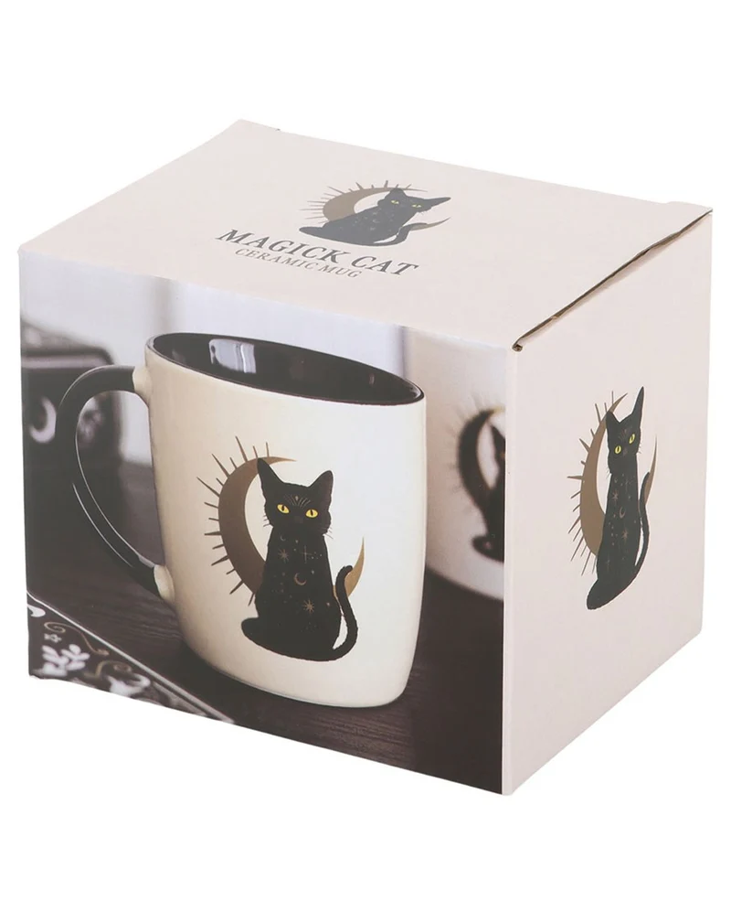 Keramik-Tasse mit sitzender Gothic Katze