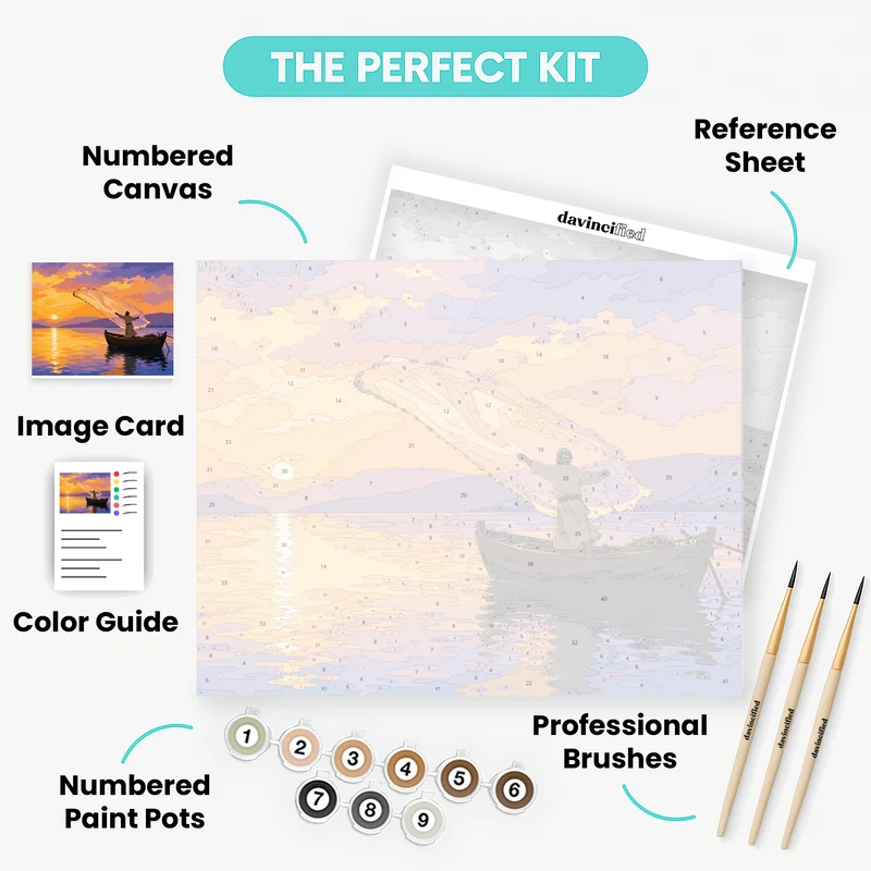 Sea of Galilee Fisherman - Paint by Numbers Kit