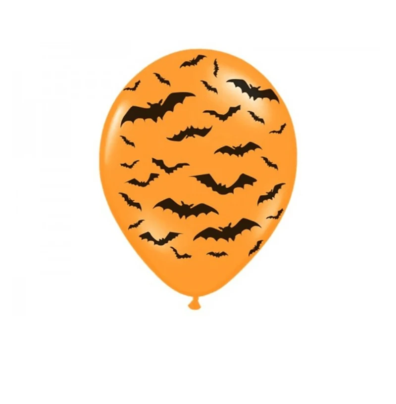 Luftballon Ø 30cm Orange Fledermaus 6 Stk.