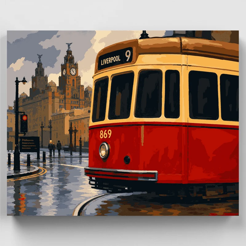 Liverpool Tram No. 9 - Paint by Numbers Kit