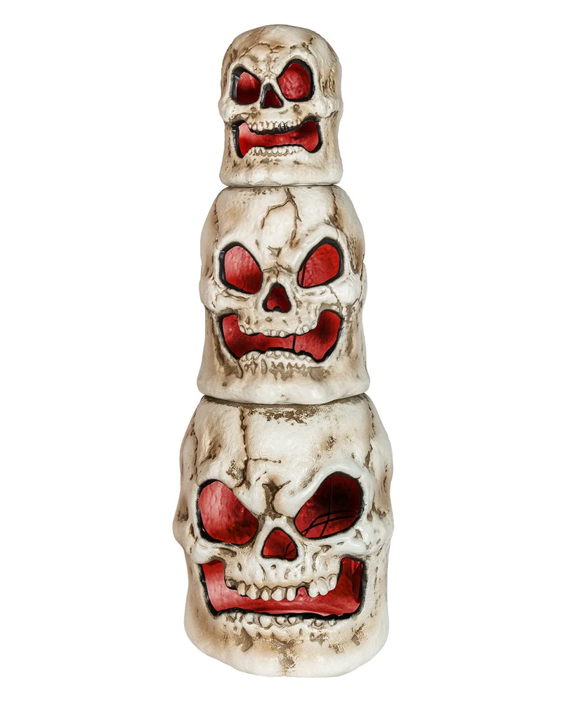 Leuchtender Totenkopf Turm zum Zusammenstecken 58cm