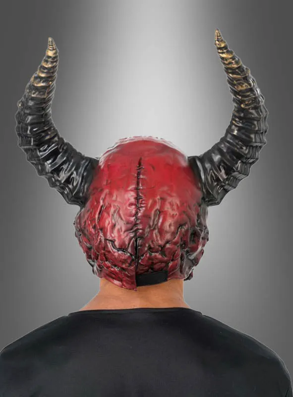 Roter Dämon mit Hörner Maske Deluxe