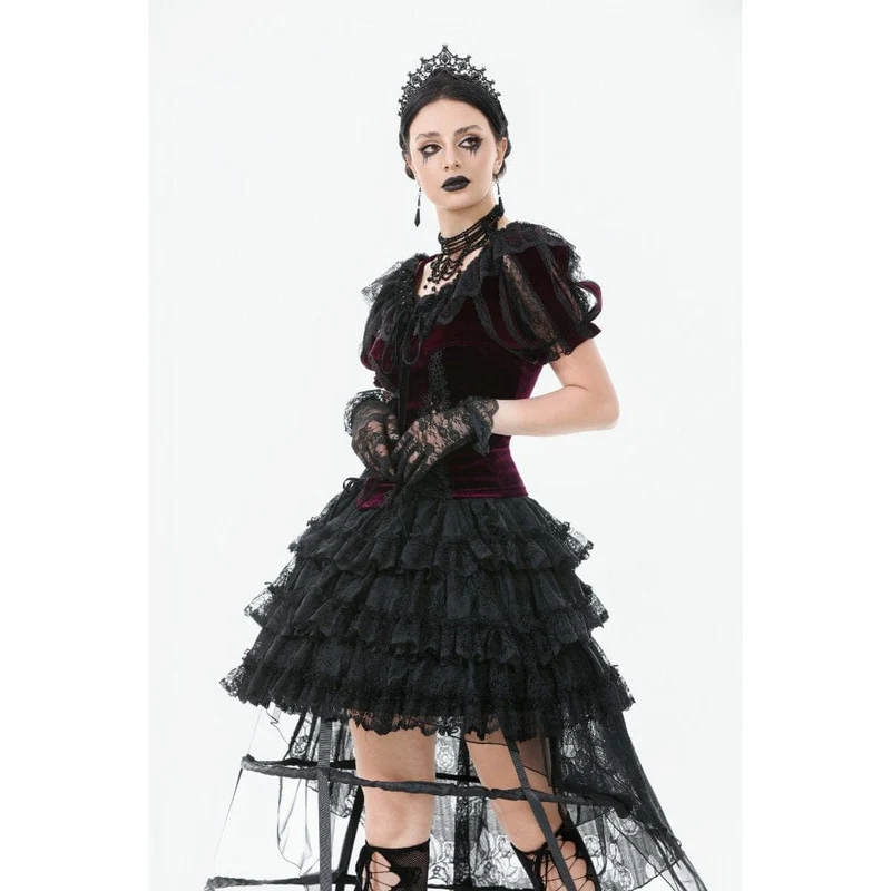 Gothic-Puppenkragen-Samtumhang für Damen