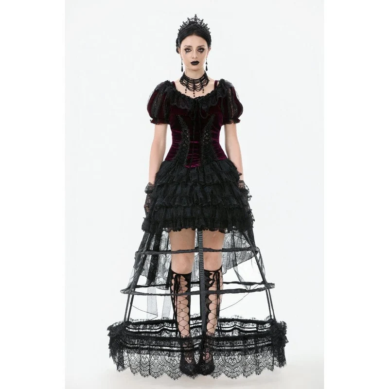 Gothic-Puppenkragen-Samtumhang für Damen