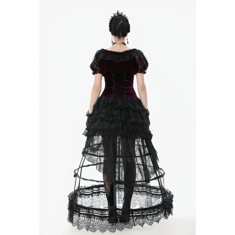 Gothic-Puppenkragen-Samtumhang für Damen
