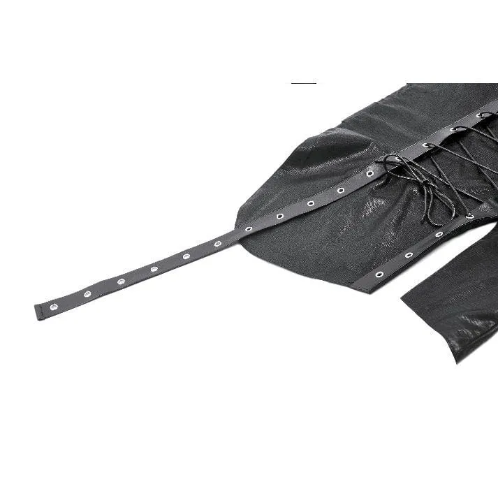 Damen Punk Straps Diagonal Zipper Kunstleder Weste