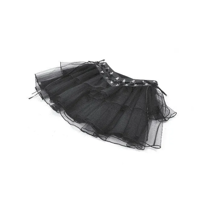 Kurzer Punk-Mehrschicht-Netzrock für Damen
