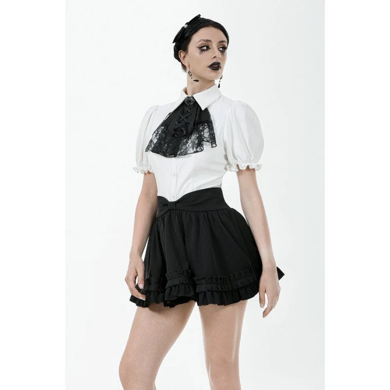 Gothic Lolita-Faltenrock mit Schleife an der Taille für Damen