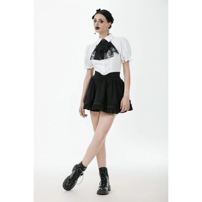Gothic Lolita-Faltenrock mit Schleife an der Taille für Damen