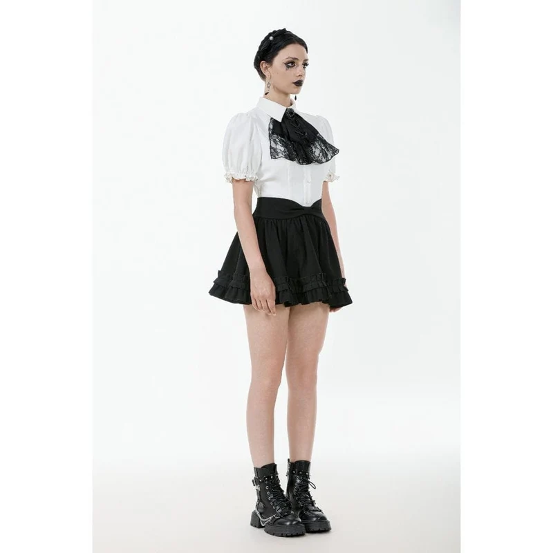 Gothic Lolita-Faltenrock mit Schleife an der Taille für Damen