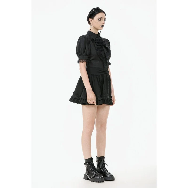 Gothic Lolita-Faltenrock mit Schleife an der Taille für Damen