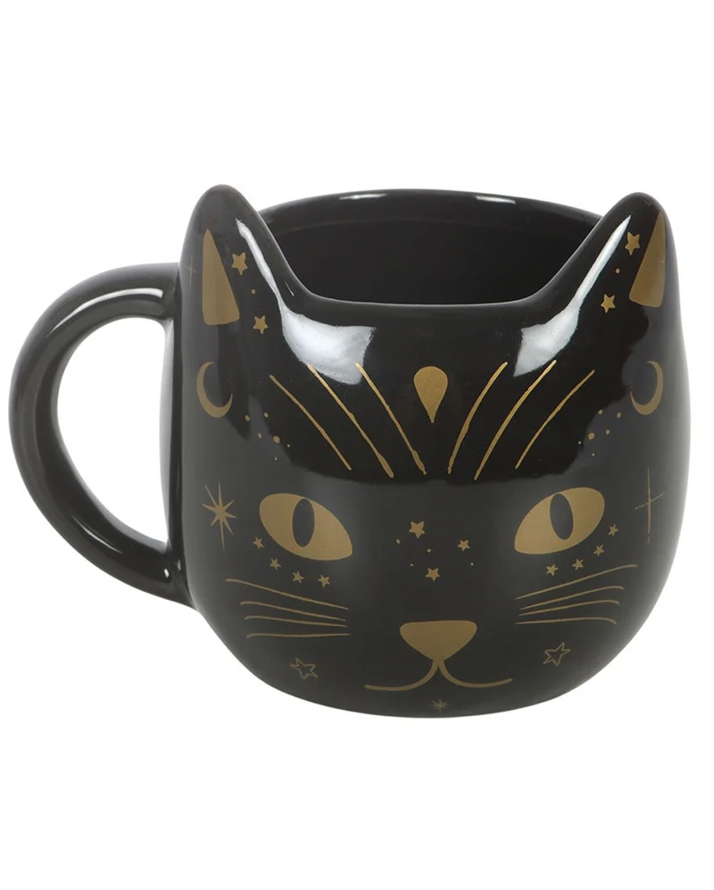 Schwarze Mystic Katzen Lieblingstasse 10cm