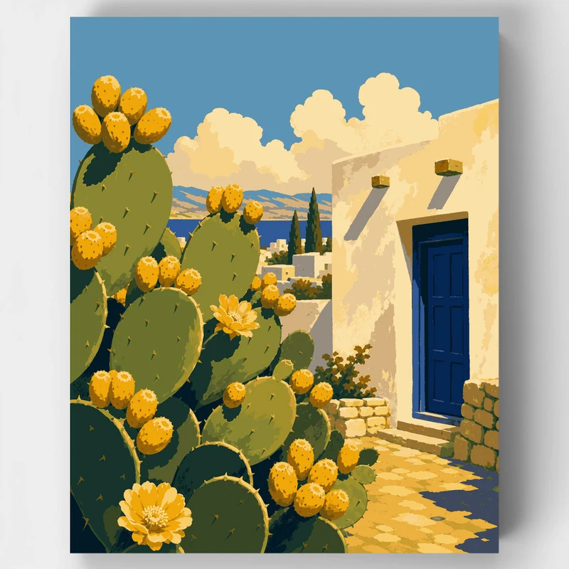 Sabra Cactus Bloom - Paint by Numbers Kit